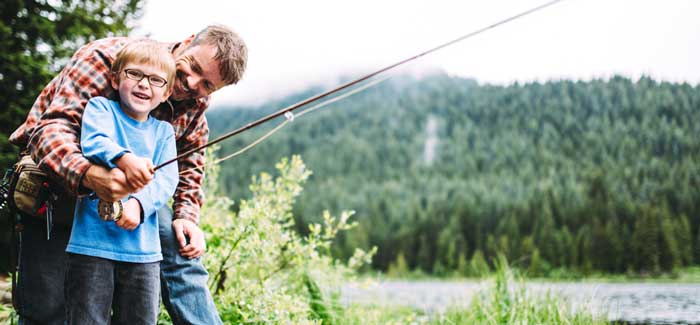 Father and son fishing