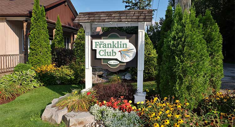 Sign outside The Franklin Club